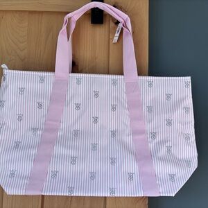 Victorias Secret Pink Striped Tote Bag